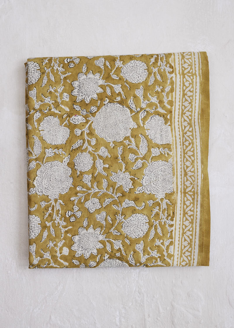 Citrine Block Print Tablecloth